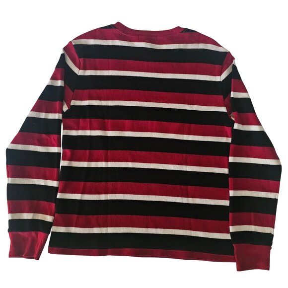 POLO Ralph Lauren Red/Multi Striped Waffle Knit Sweater Unisex Youth L (14-16) - Picture 3 of 16